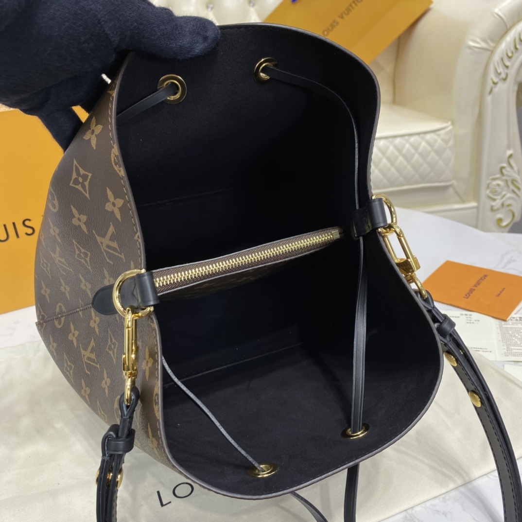 Louis Vuitton NEONOE MM Bucket Bag Monogram M44020 Black